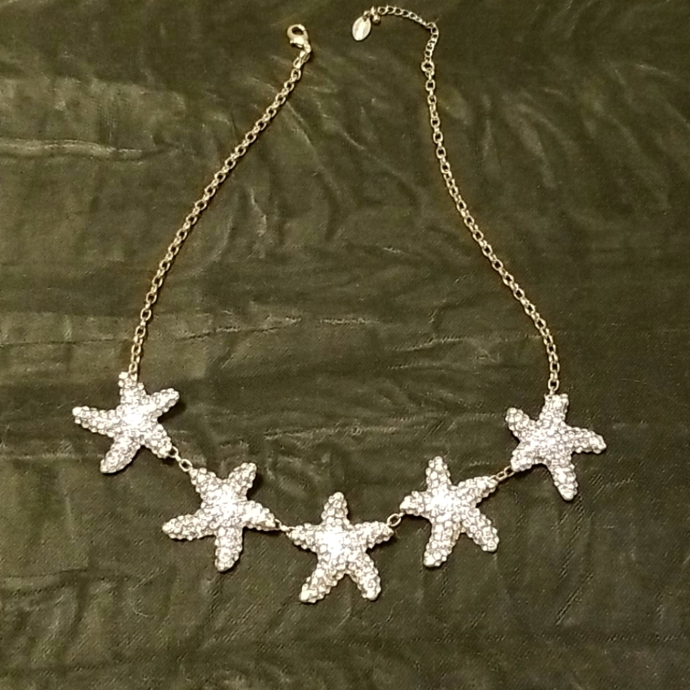 Rhinestone starfish necklace